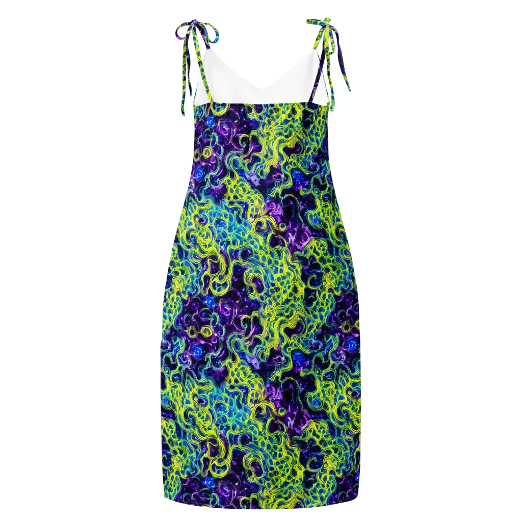 Ultraviolet Maze on Slip Dress — Back
