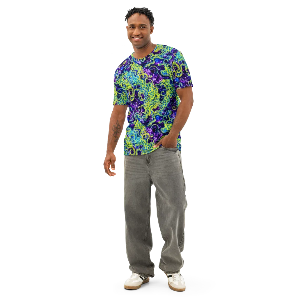 Ultraviolet Maze on Men's Cotton Crew Neck T-Shirt — Front