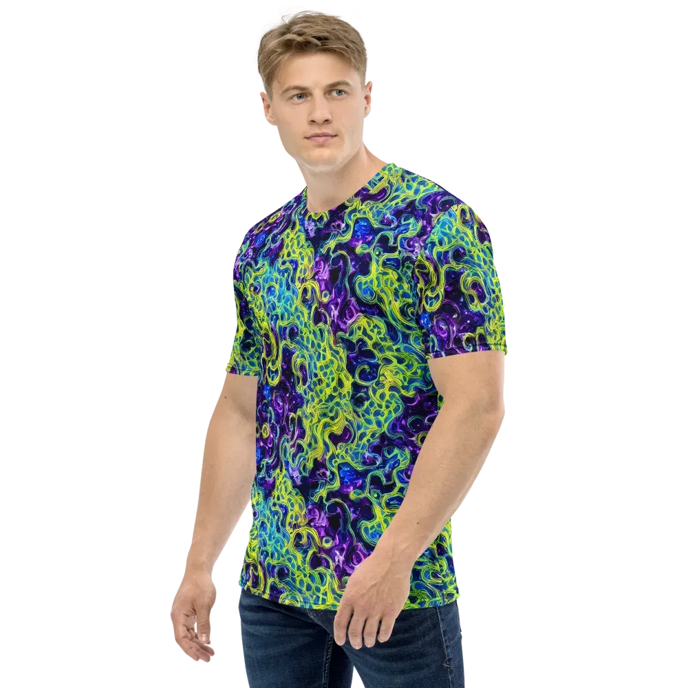 Ultraviolet Maze on Men's Crew Neck T-Shirt — Left