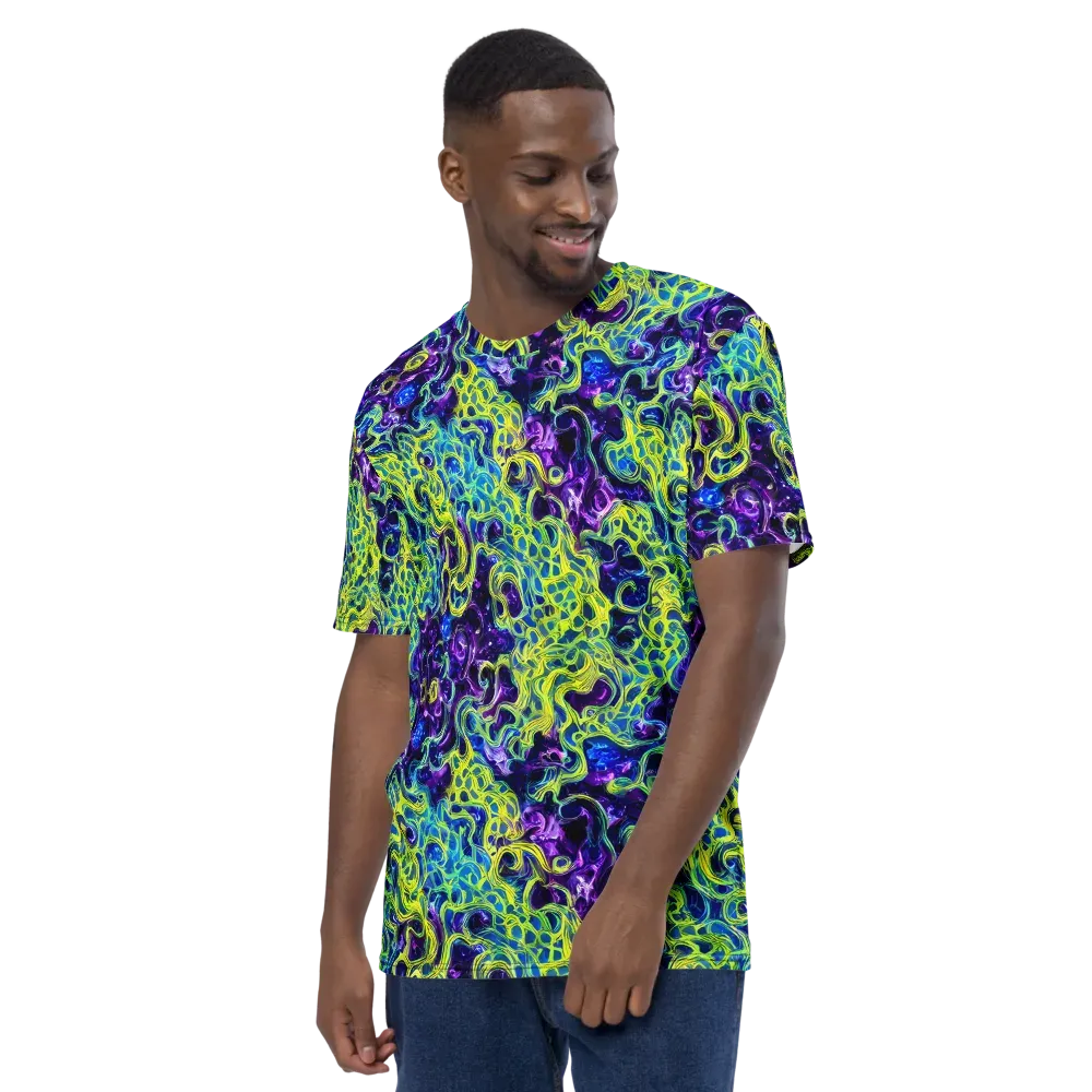 Ultraviolet Maze on Men's Crew Neck T-Shirt — Left