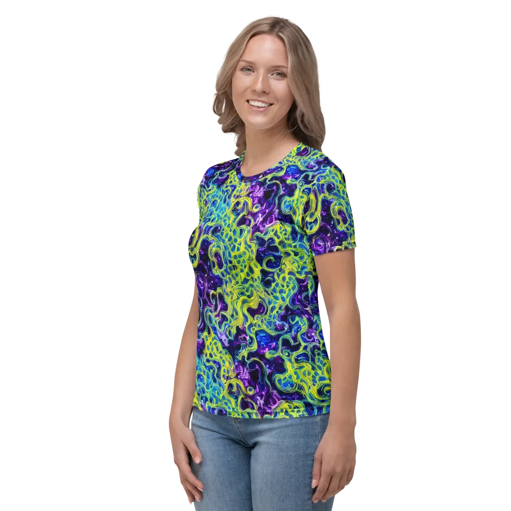 Ultraviolet Maze on Women's Crew Neck T-Shirt — Left