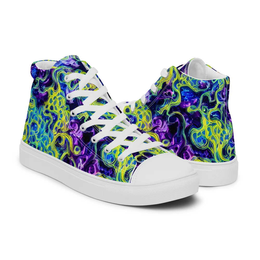 Ultraviolet Maze on Women's High Top Canvas Shoes — Right