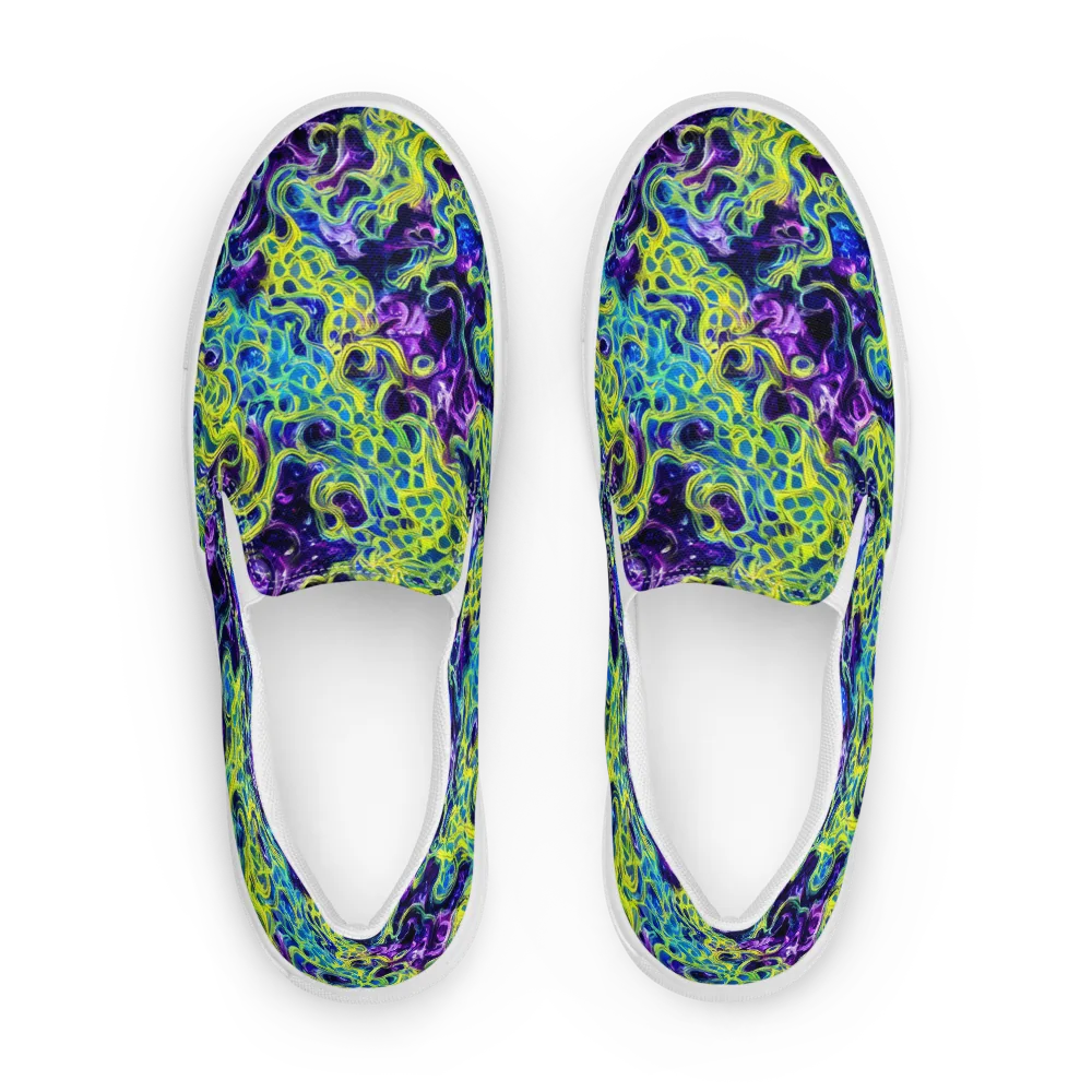 Ultraviolet Maze on Men's Slip-On Canvas Shoes — Front