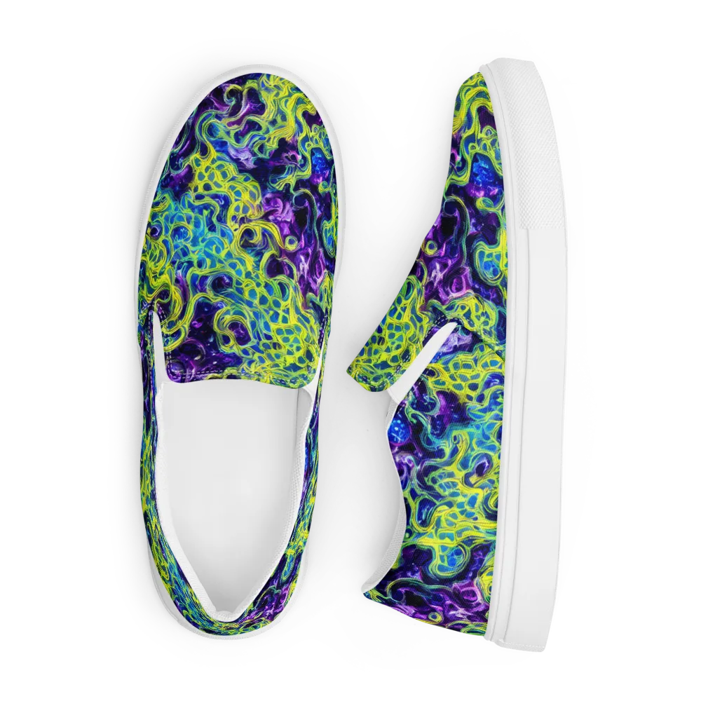 Ultraviolet Maze on Men's Slip-On Canvas Shoes — Front