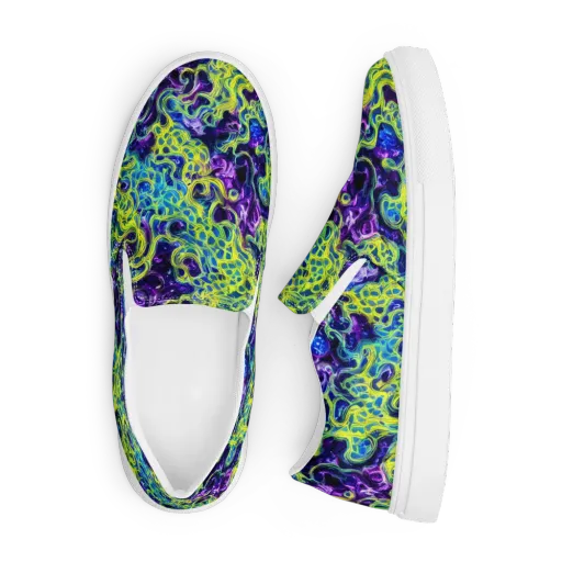 Ultraviolet Maze on a Men's Slip-On Canvas Shoes