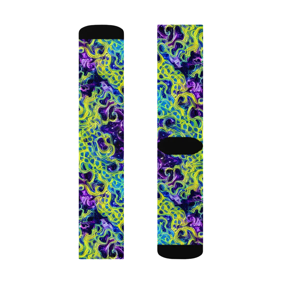 Ultraviolet Maze on Socks — Left Sock