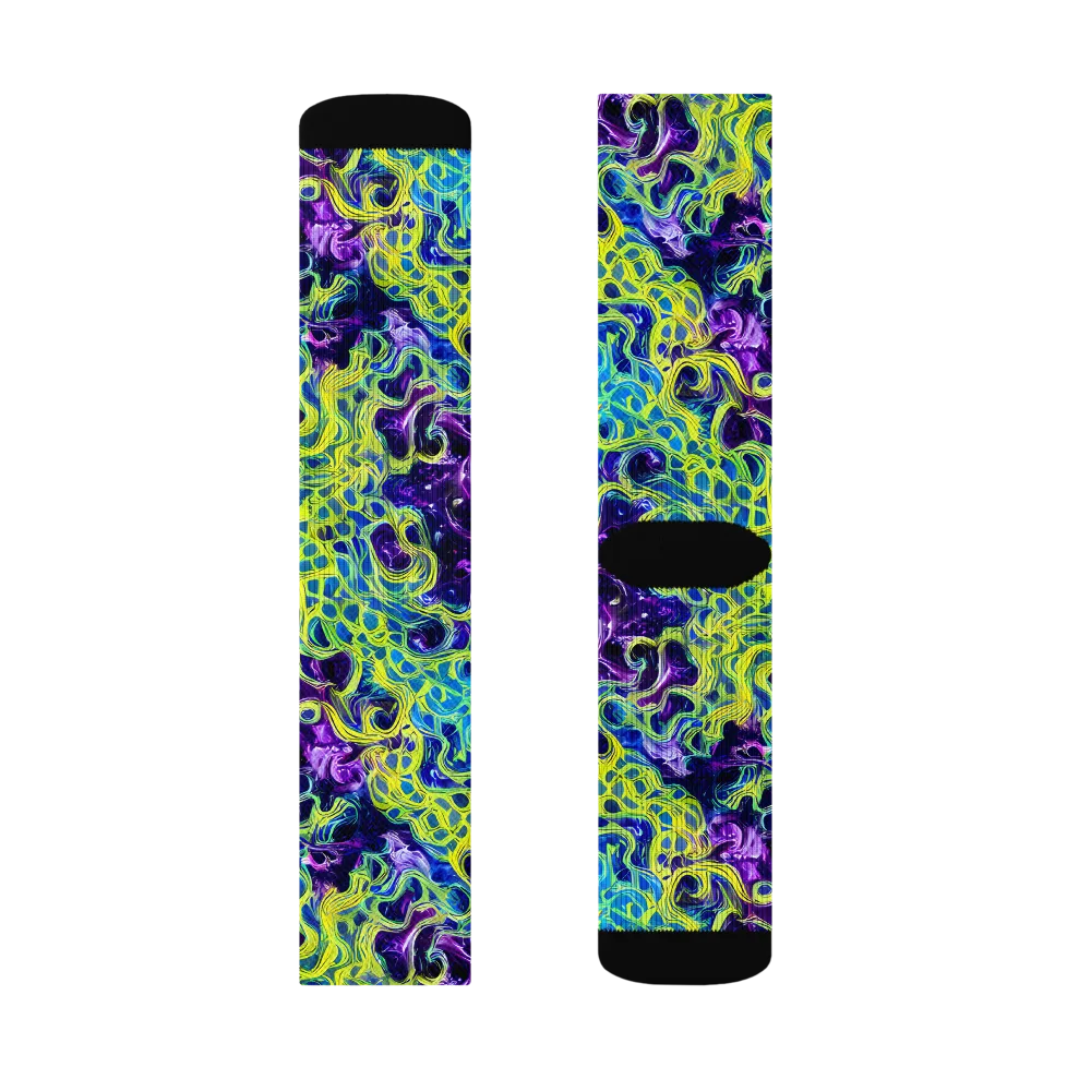 Ultraviolet Maze on Socks — Right Sock