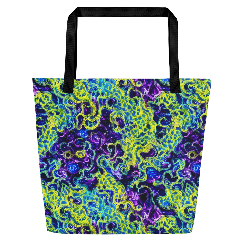 Ultraviolet Maze on Large Tote Bag W/ Pocket — Front