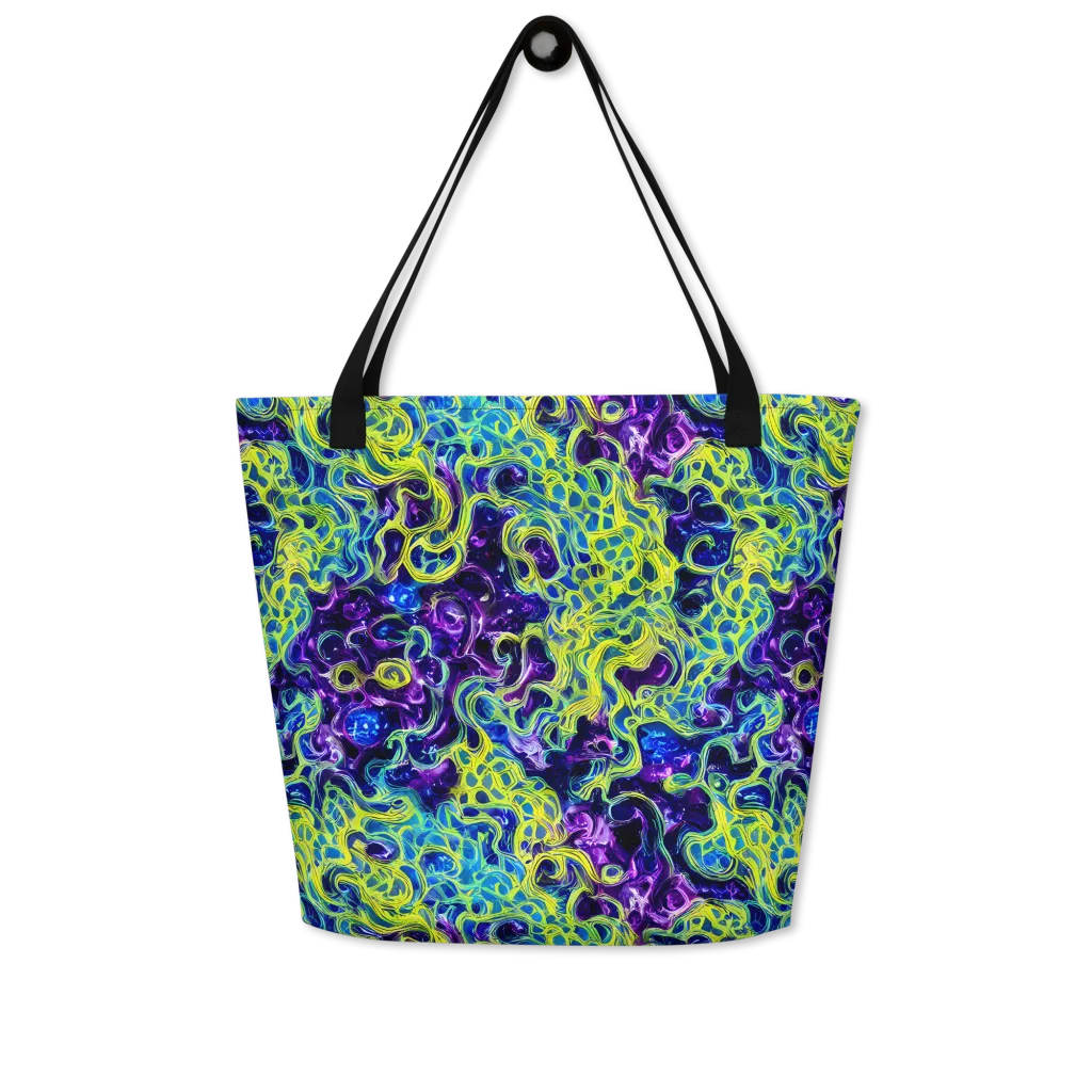 Ultraviolet Maze on Large Tote Bag W/ Pocket — Front