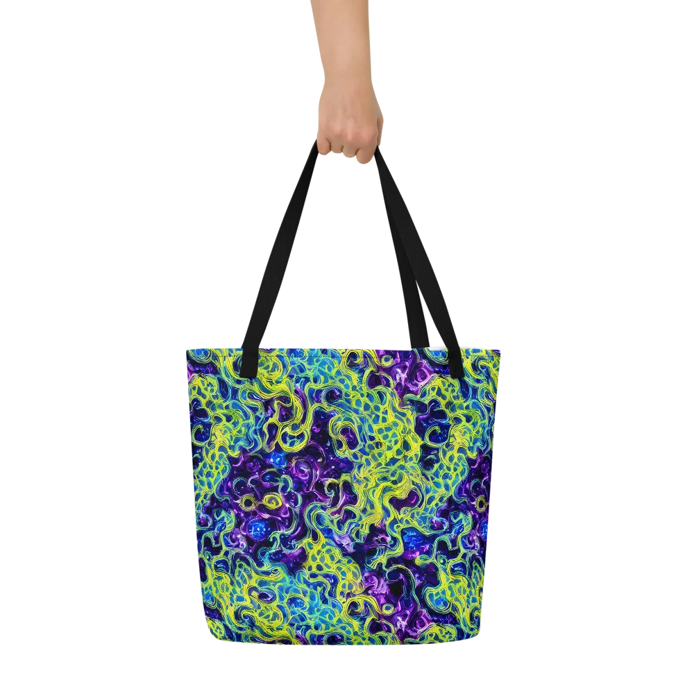 Ultraviolet Maze on Large Tote Bag W/ Pocket — Front