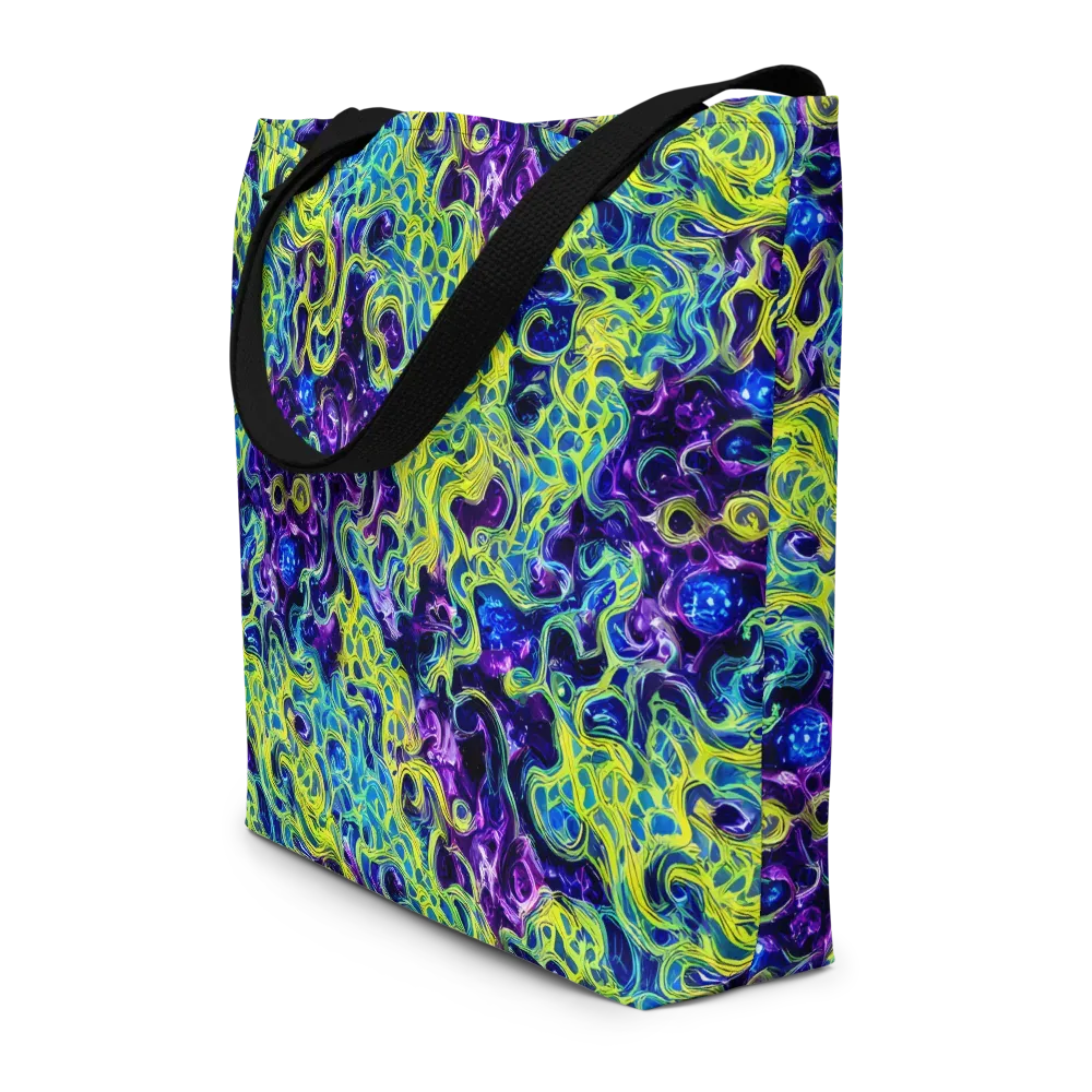 Ultraviolet Maze on Large Tote Bag W/ Pocket — Front