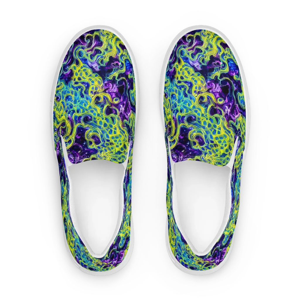 Ultraviolet Maze on Women's Slip-On Canvas Shoes — Front