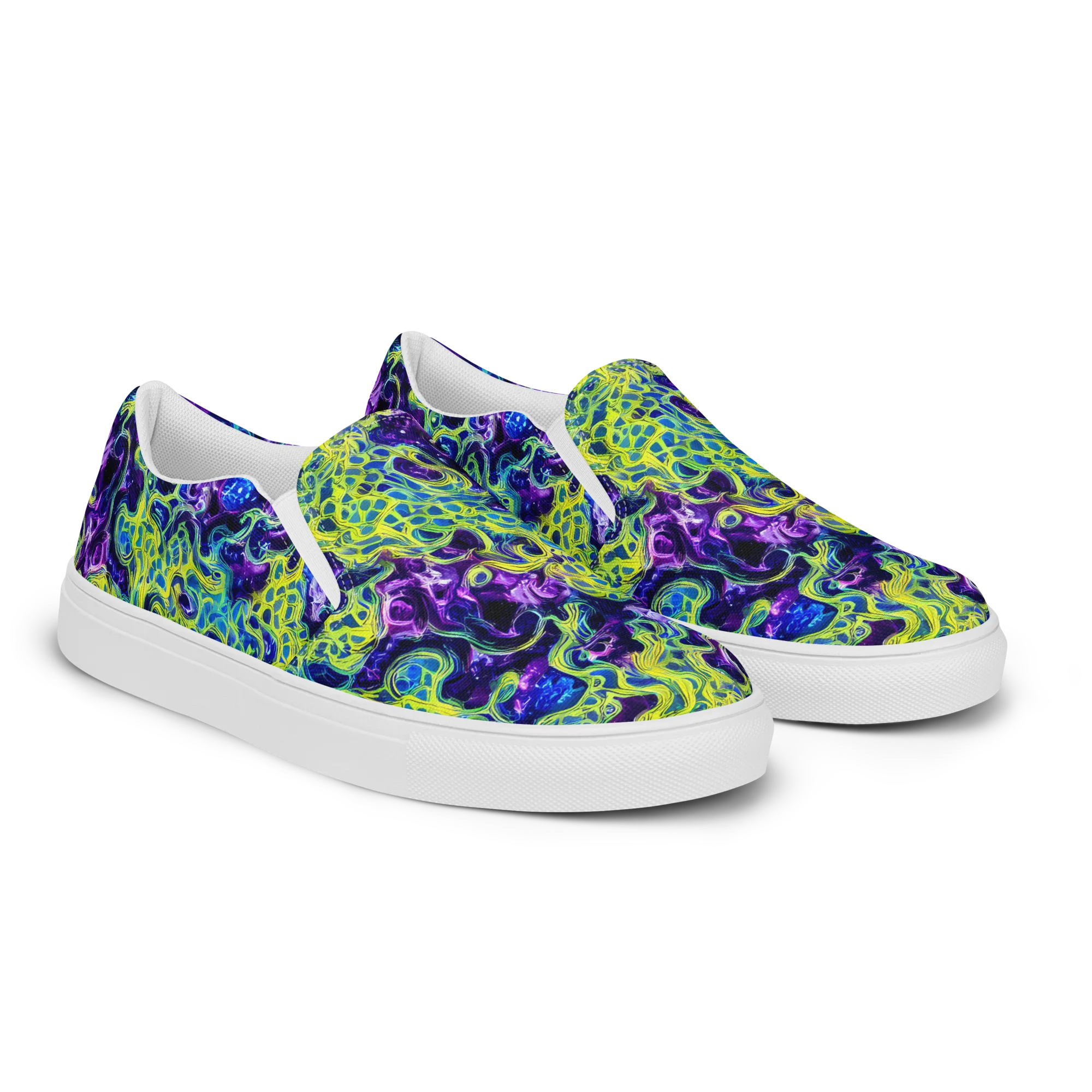Ultraviolet Maze on Women's Slip-On Canvas Shoes — Right Front