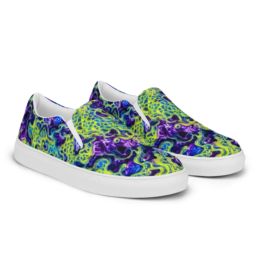 Ultraviolet Maze on Women's Slip-On Canvas Shoes — Right Front