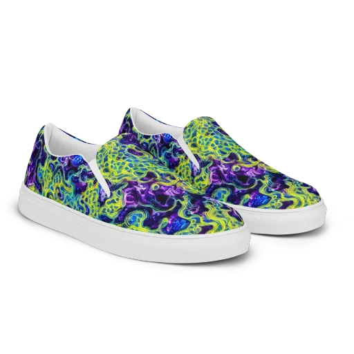 Ultraviolet Maze on a Women's Slip-On Canvas Shoes
