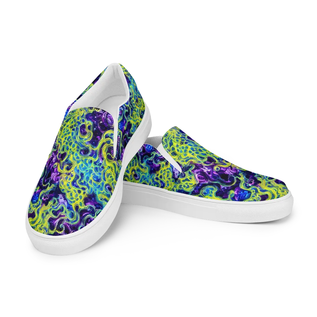 Ultraviolet Maze on Women's Slip-On Canvas Shoes — Left Front