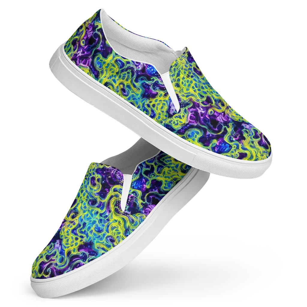Ultraviolet Maze on Women's Slip-On Canvas Shoes — Front
