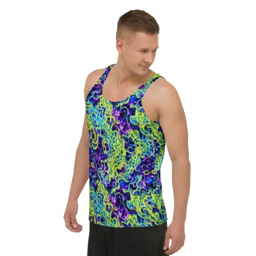 Ultraviolet Maze on a Men's Tank Top