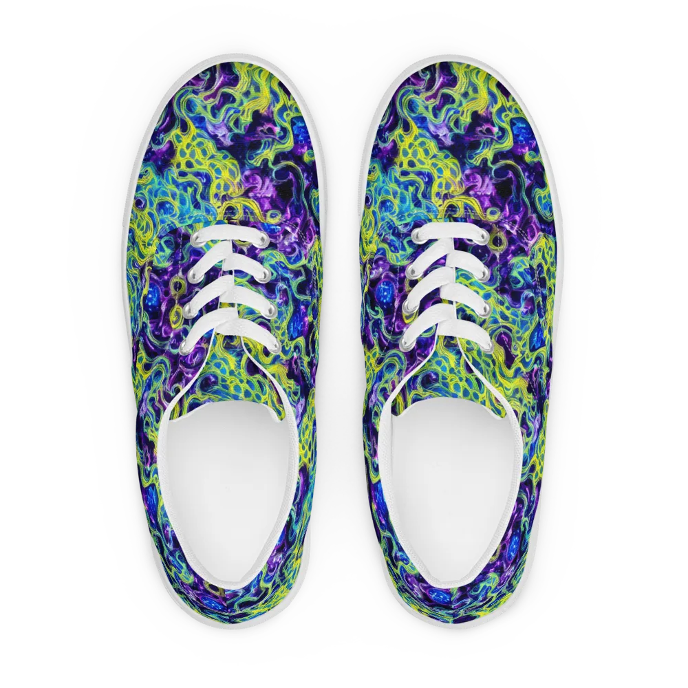Ultraviolet Maze on Men's Lace-Up Canvas Shoes — Front