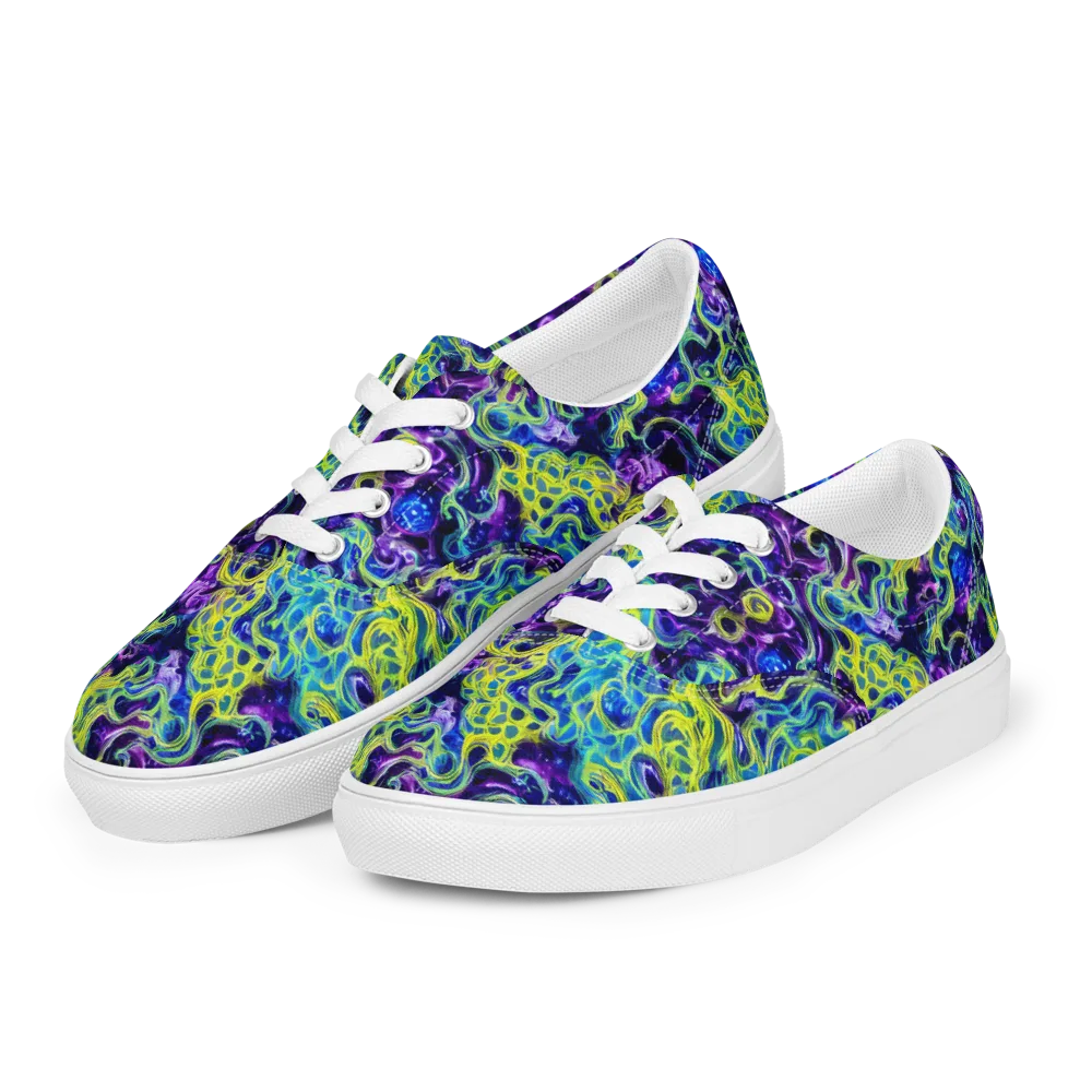 Ultraviolet Maze on Men's Lace-Up Canvas Shoes — Left Front