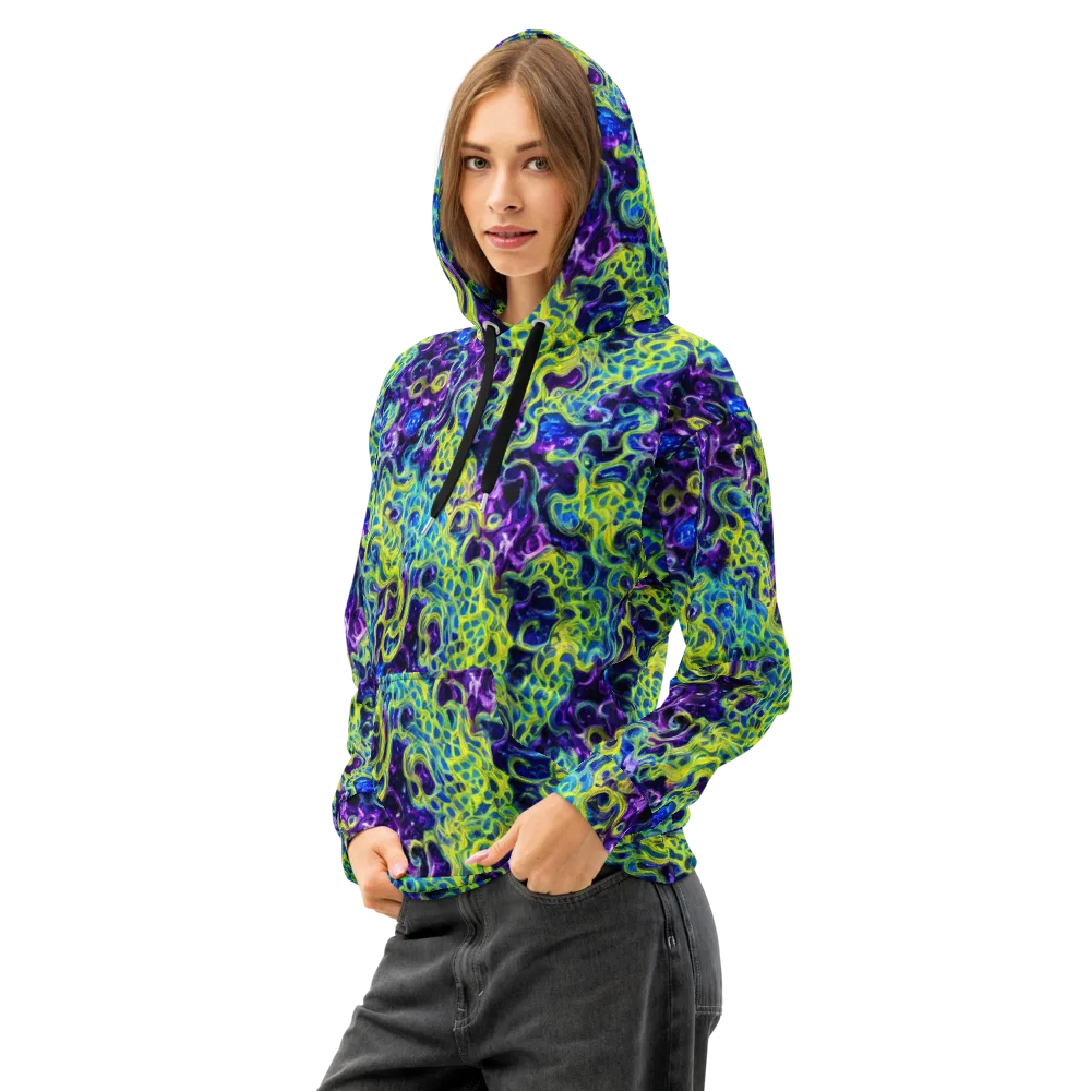 Ultraviolet Maze on Cotton Hoodie — Left Front