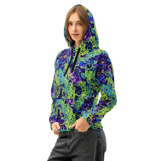 Ultraviolet Maze on a Cotton Hoodie