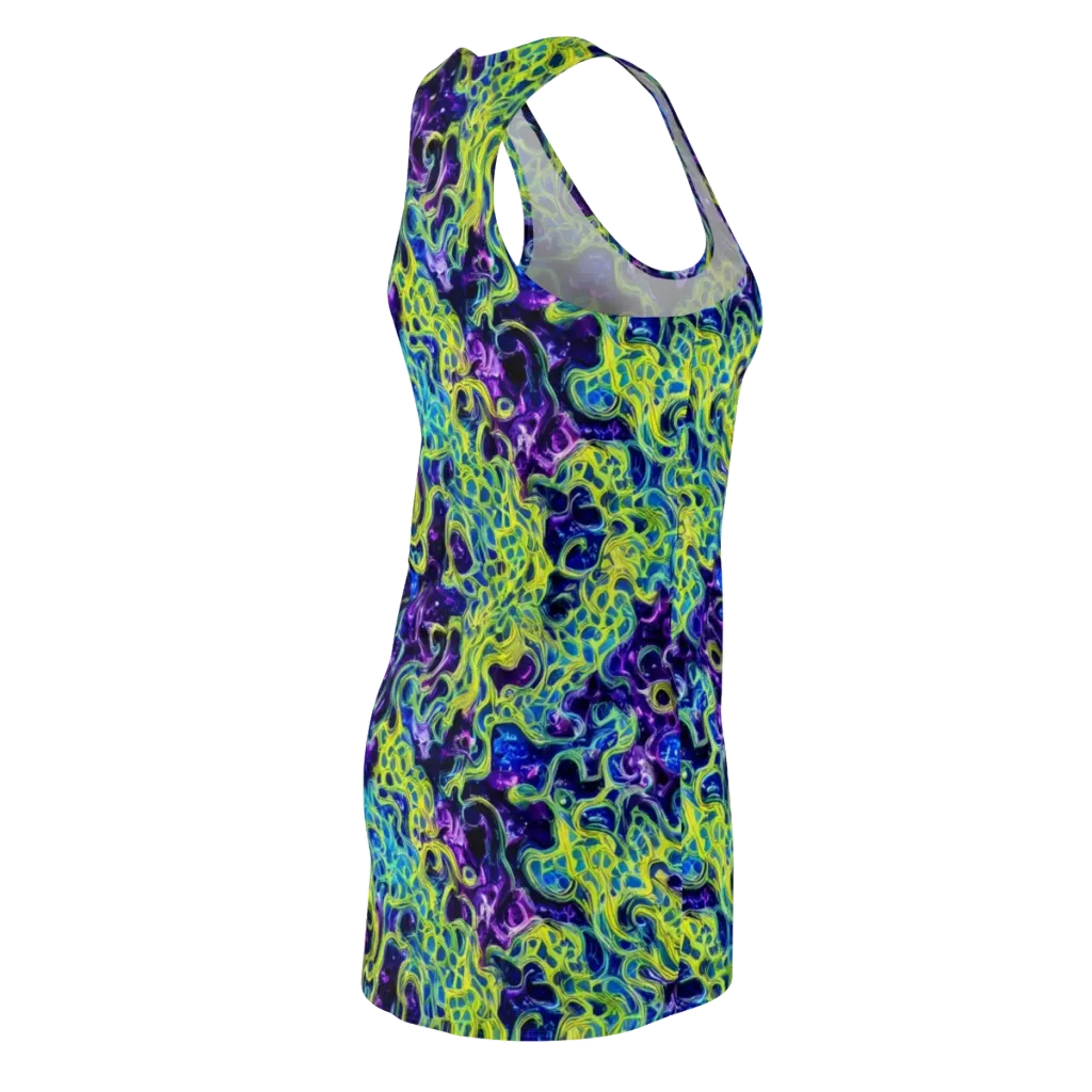 Ultraviolet Maze on Racerback Dress — Back Side