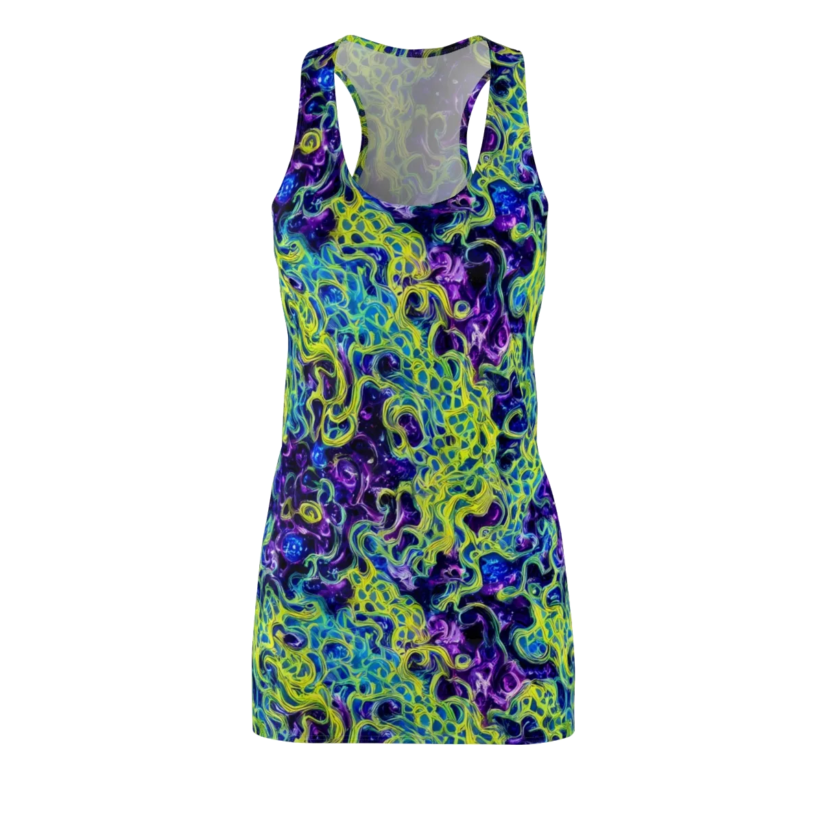 Ultraviolet Maze on Racerback Dress — Front