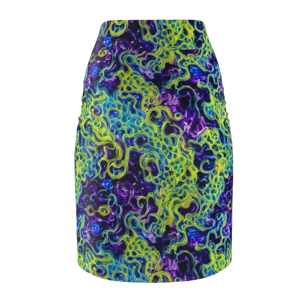 Ultraviolet Maze on Pencil Skirt — Back