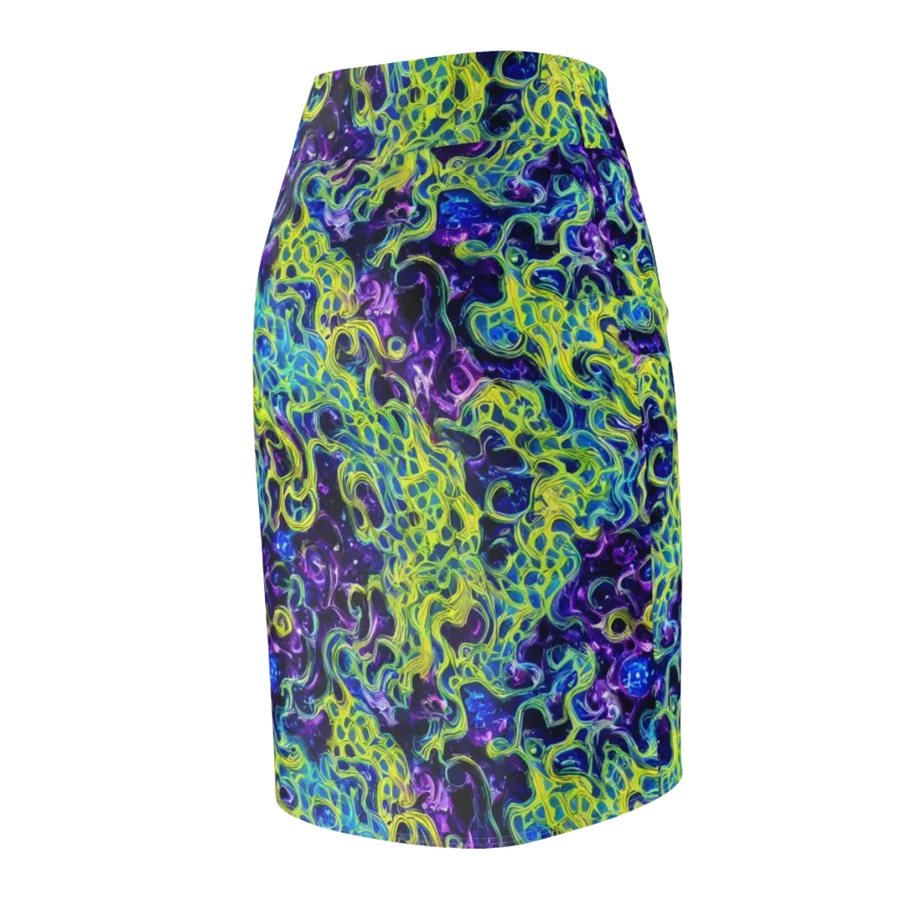 Ultraviolet Maze on Pencil Skirt — Back Side