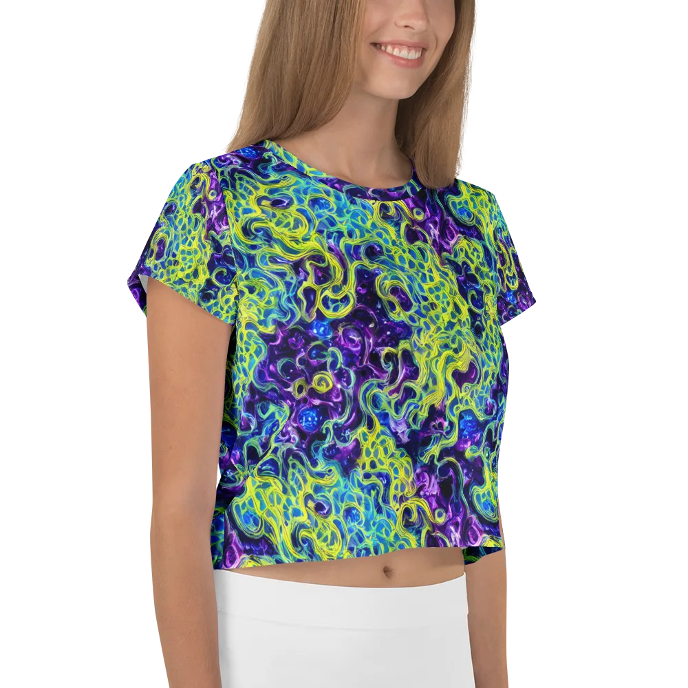 Ultraviolet Maze on Crop Tee — Right