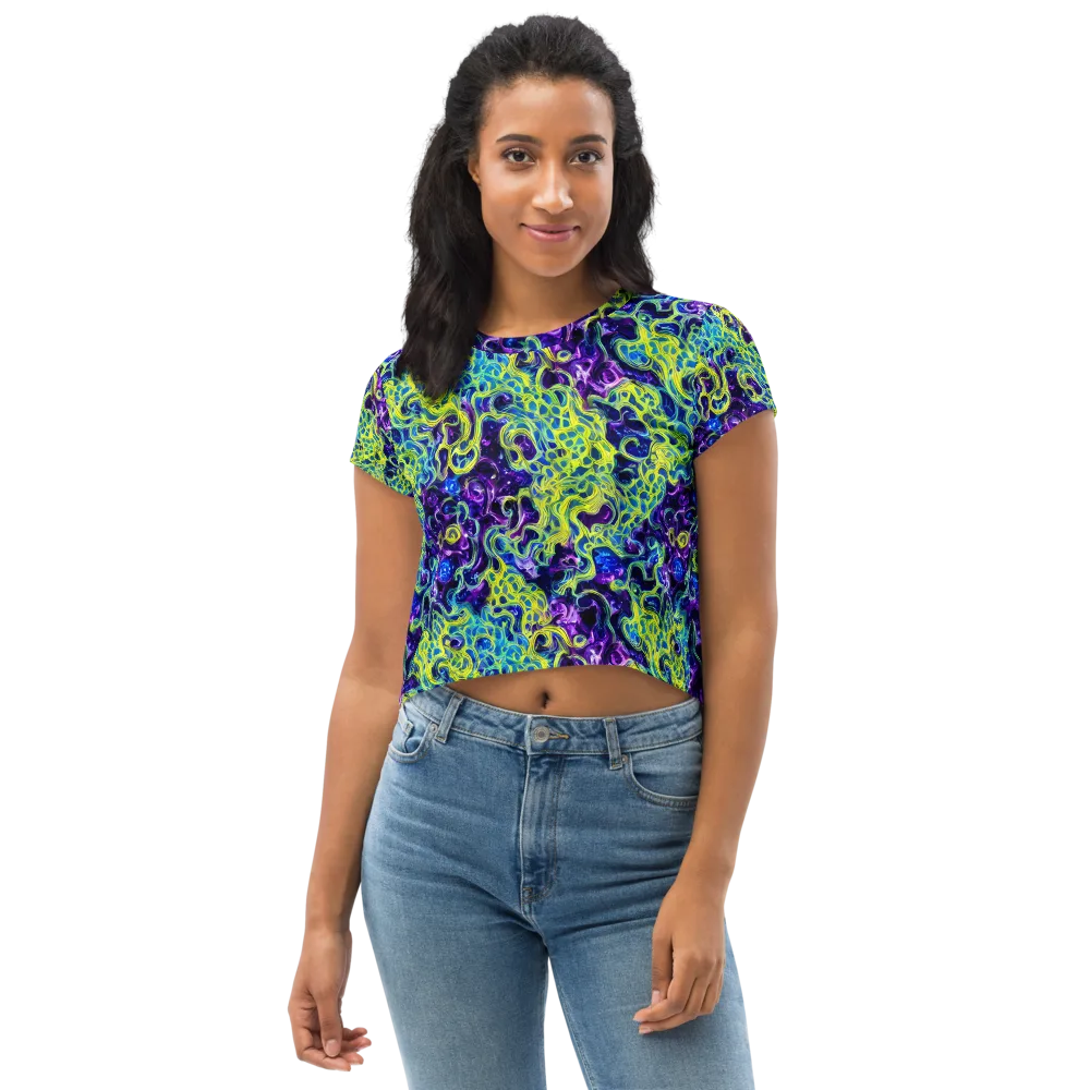 Ultraviolet Maze on Crop Tee — Front