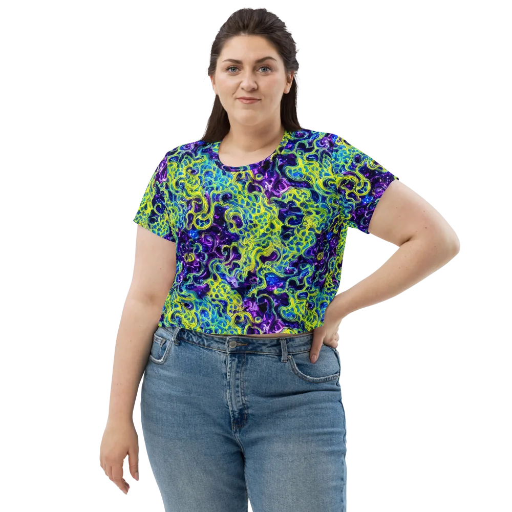 Ultraviolet Maze on Crop Tee — Front