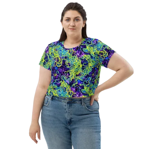 Ultraviolet Maze on a Crop Tee