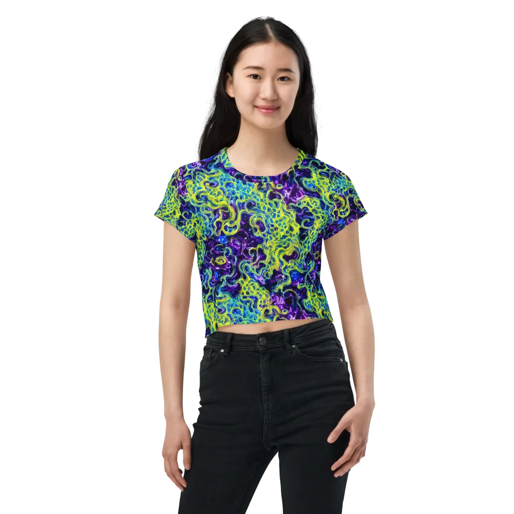Ultraviolet Maze on Crop Tee — Front
