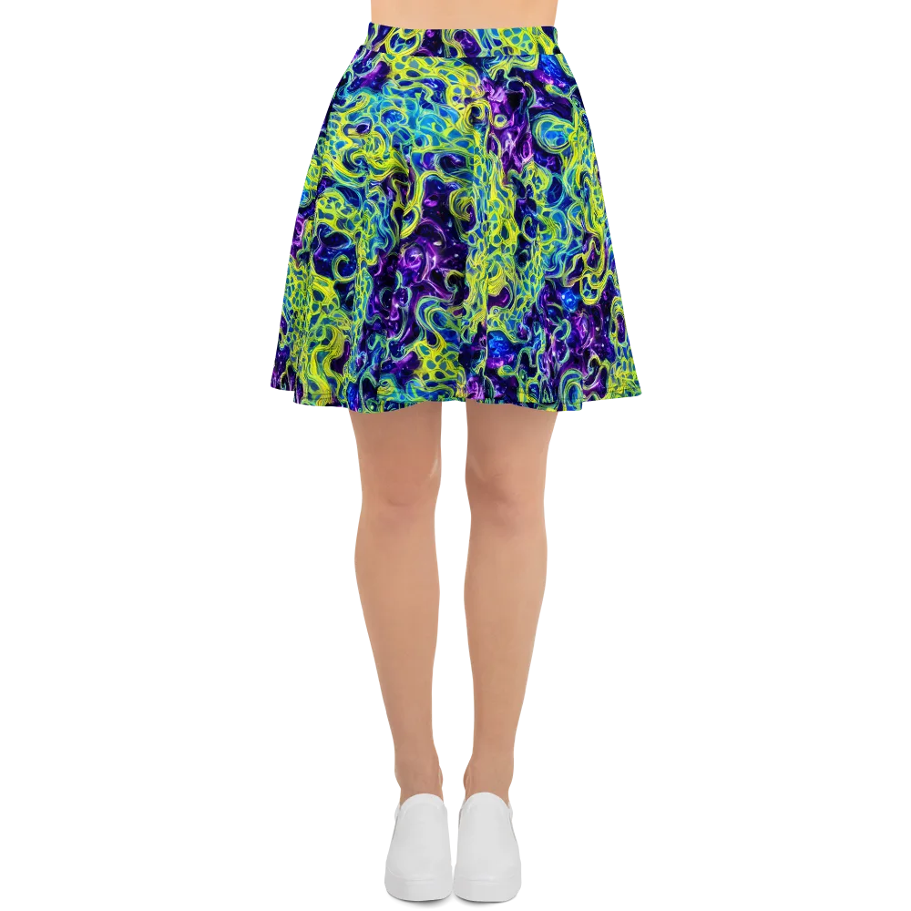 Ultraviolet Maze on Skater Skirt — Front