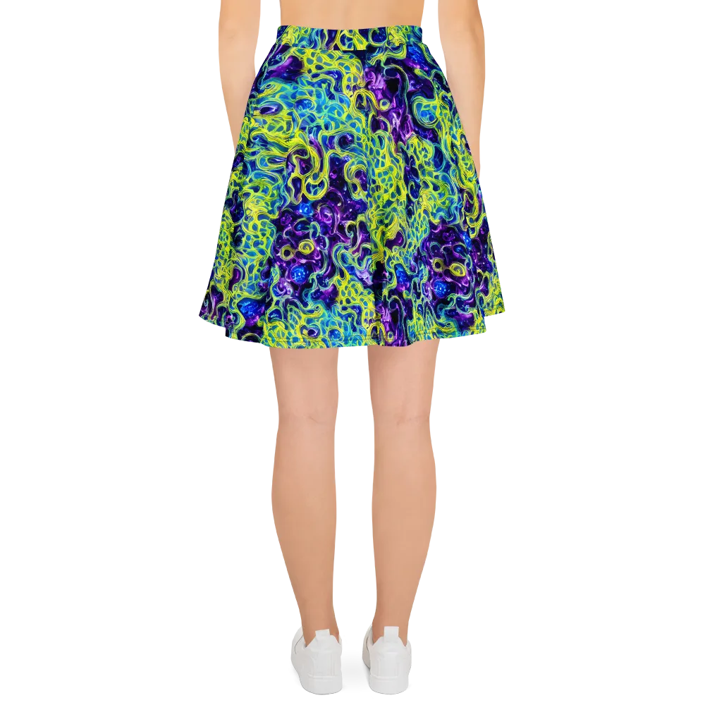 Ultraviolet Maze on Skater Skirt — Back