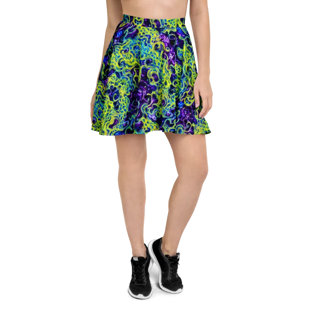 Ultraviolet Maze on Skater Skirt — Front