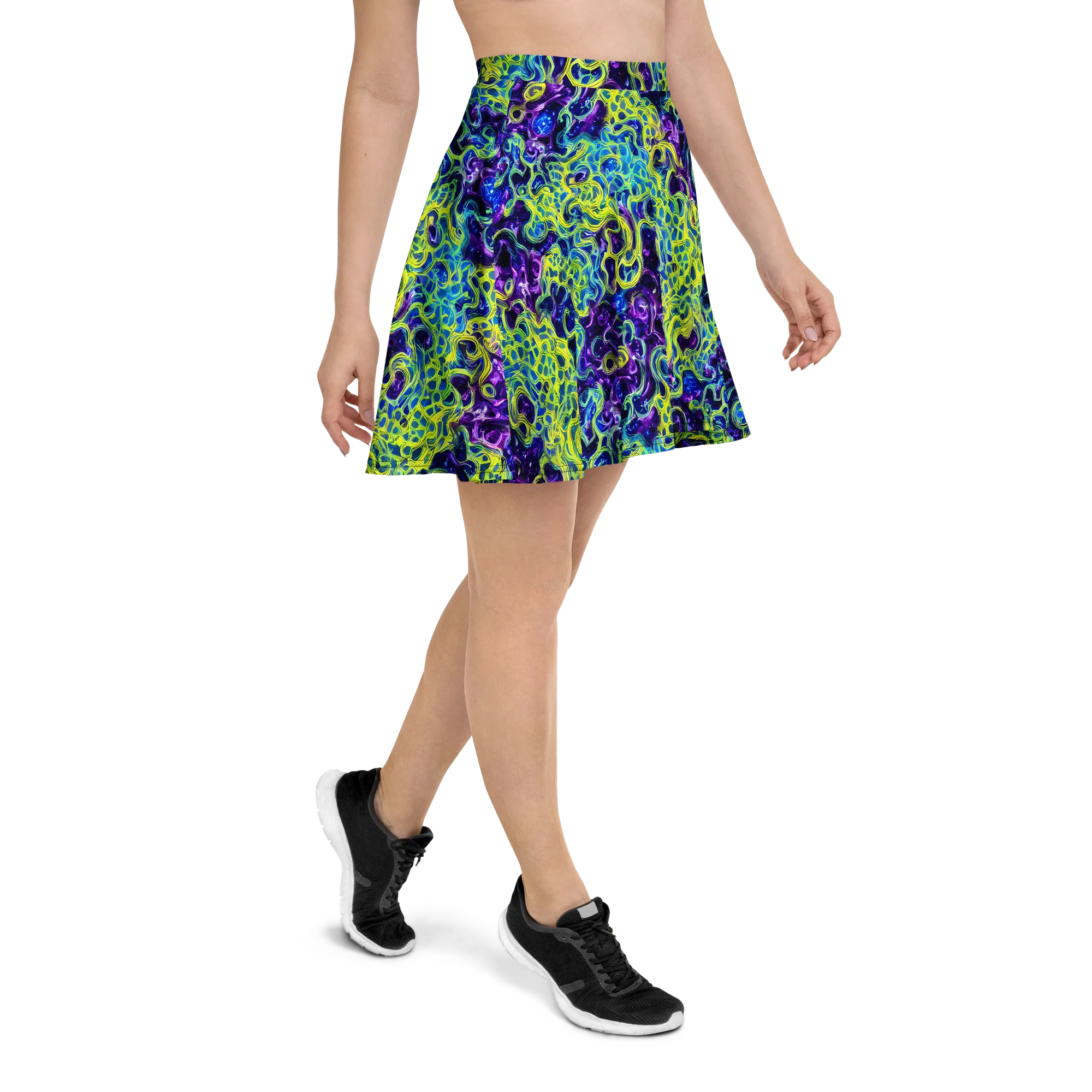 Ultraviolet Maze on Skater Skirt — Right