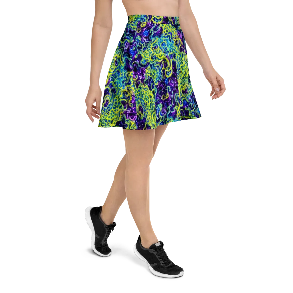 Ultraviolet Maze on Skater Skirt — Right