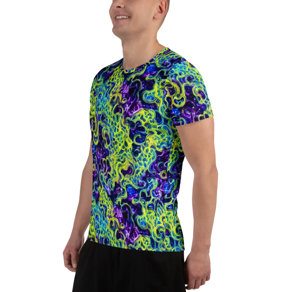 Ultraviolet Maze on Men's Athletic T-Shirt — Left