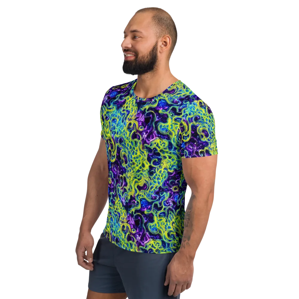 Ultraviolet Maze on Men's Athletic T-Shirt — Left