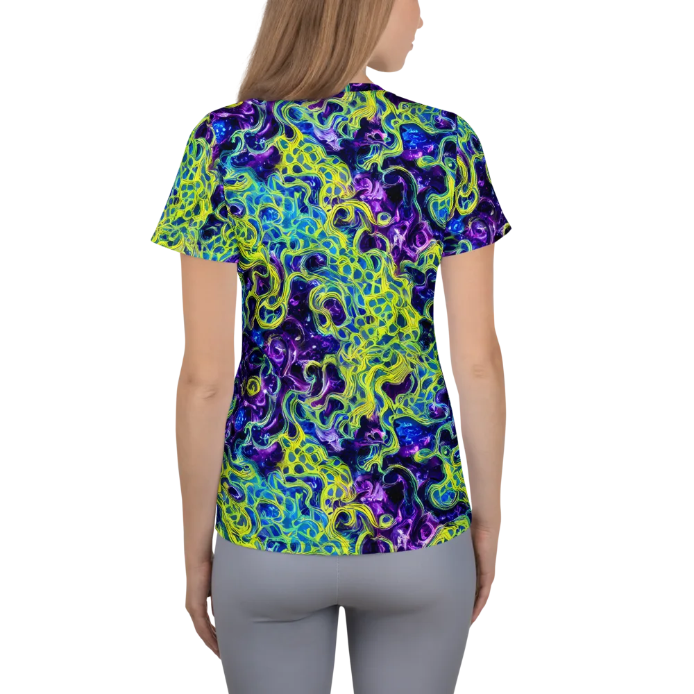 Ultraviolet Maze on Women's Athletic T-Shirt — Back