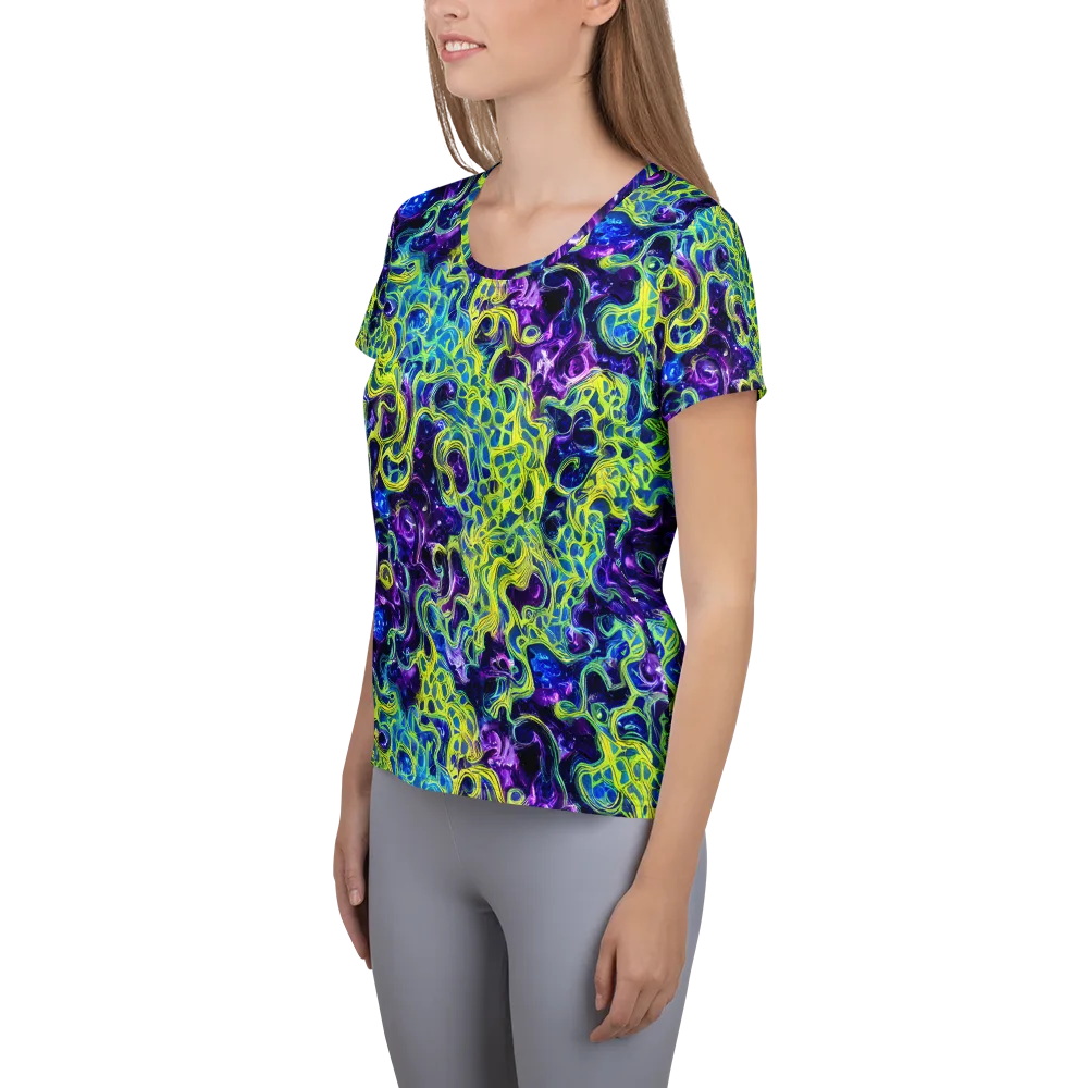 Ultraviolet Maze on Women's Athletic T-Shirt — Left