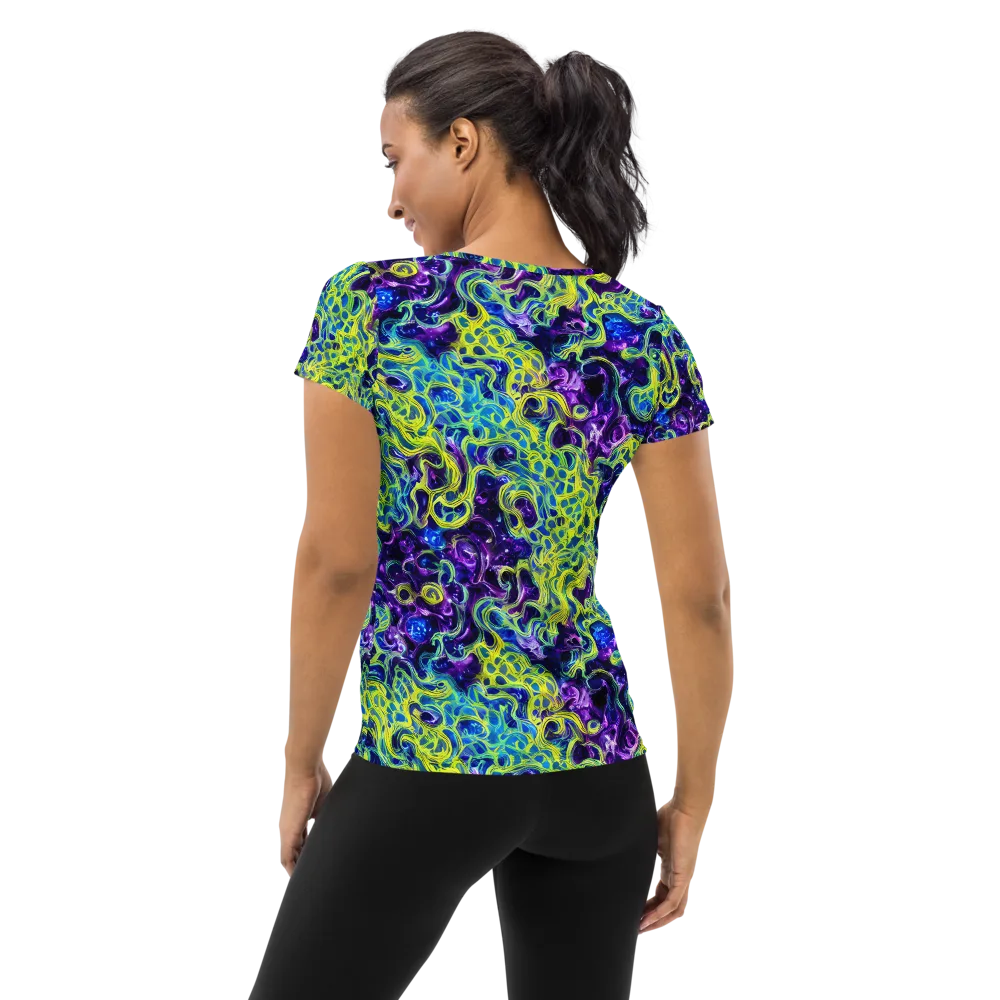 Ultraviolet Maze on Women's Athletic T-Shirt — Back