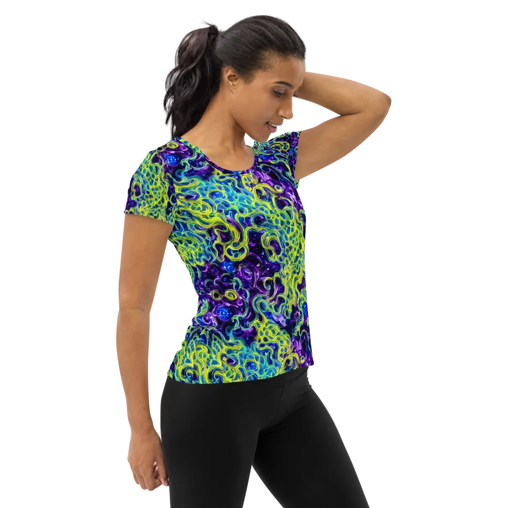 Ultraviolet Maze on Women's Athletic T-Shirt — Right