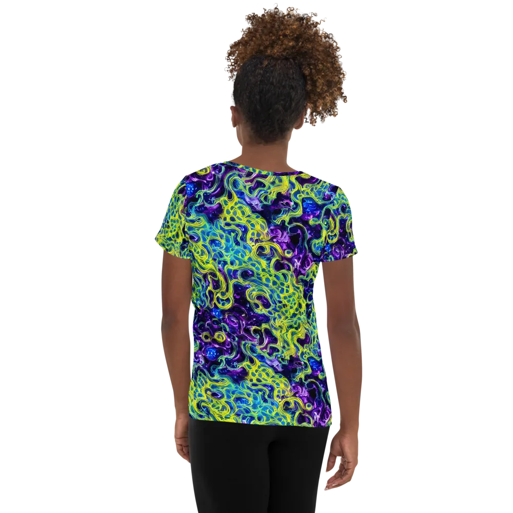 Ultraviolet Maze on Women's Athletic T-Shirt — Back