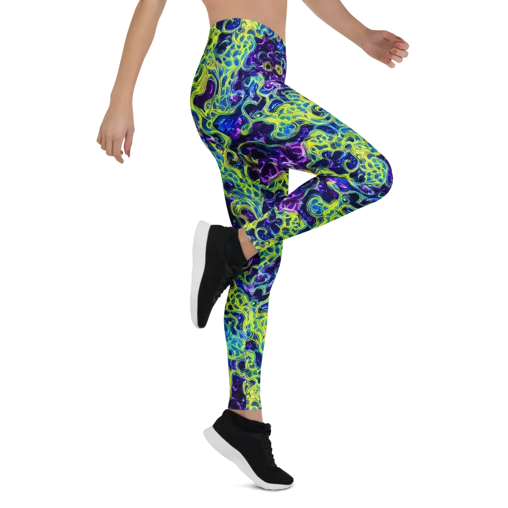 Ultraviolet Maze on Leggings — Right