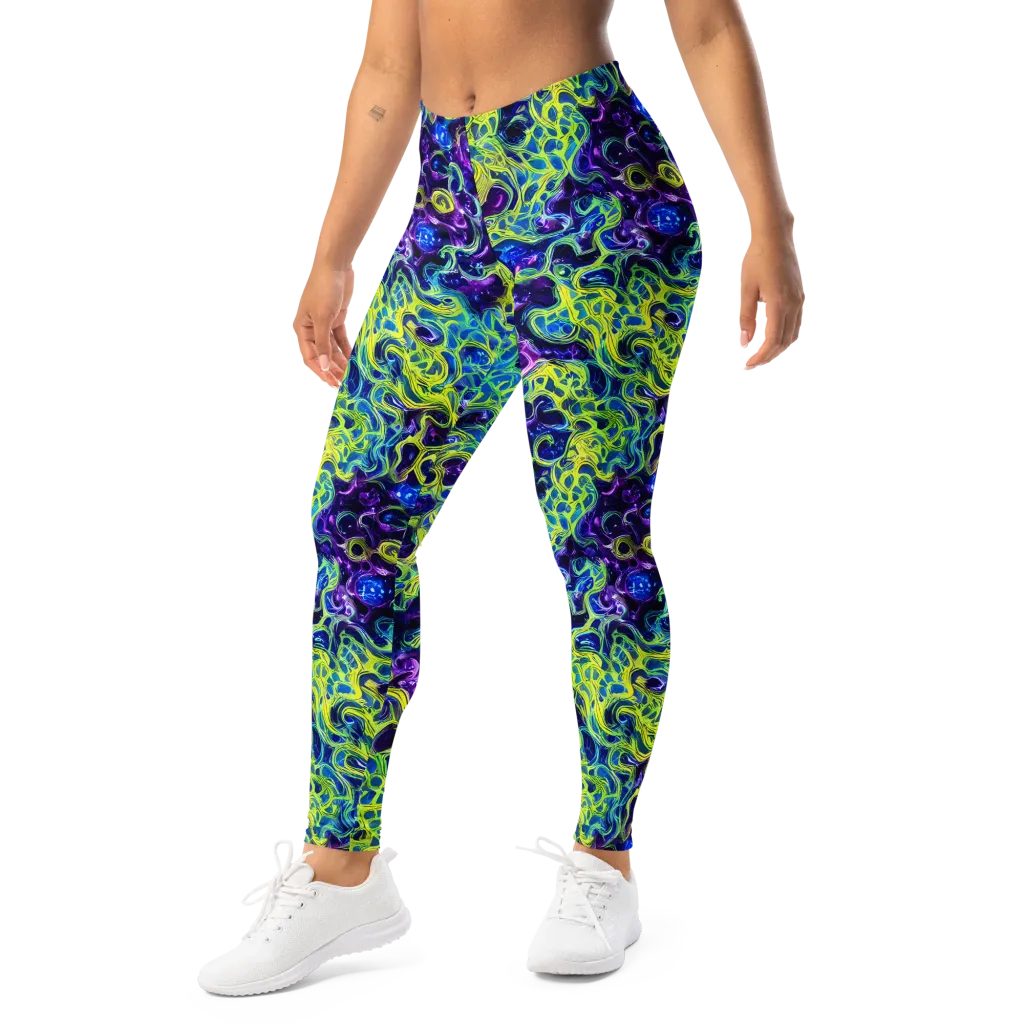 Ultraviolet Maze on Leggings — Left Front