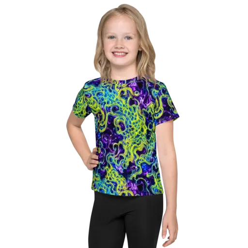 Ultraviolet Maze on a Kids Crew Neck T-Shirt